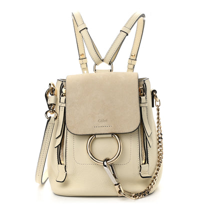 Chloe Suede Calfskin Mini Faye Backpack Off White 1 of 10