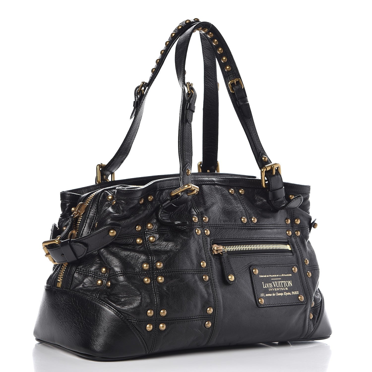 Louis Vuitton Lambskin Riveting Black 3 of 13