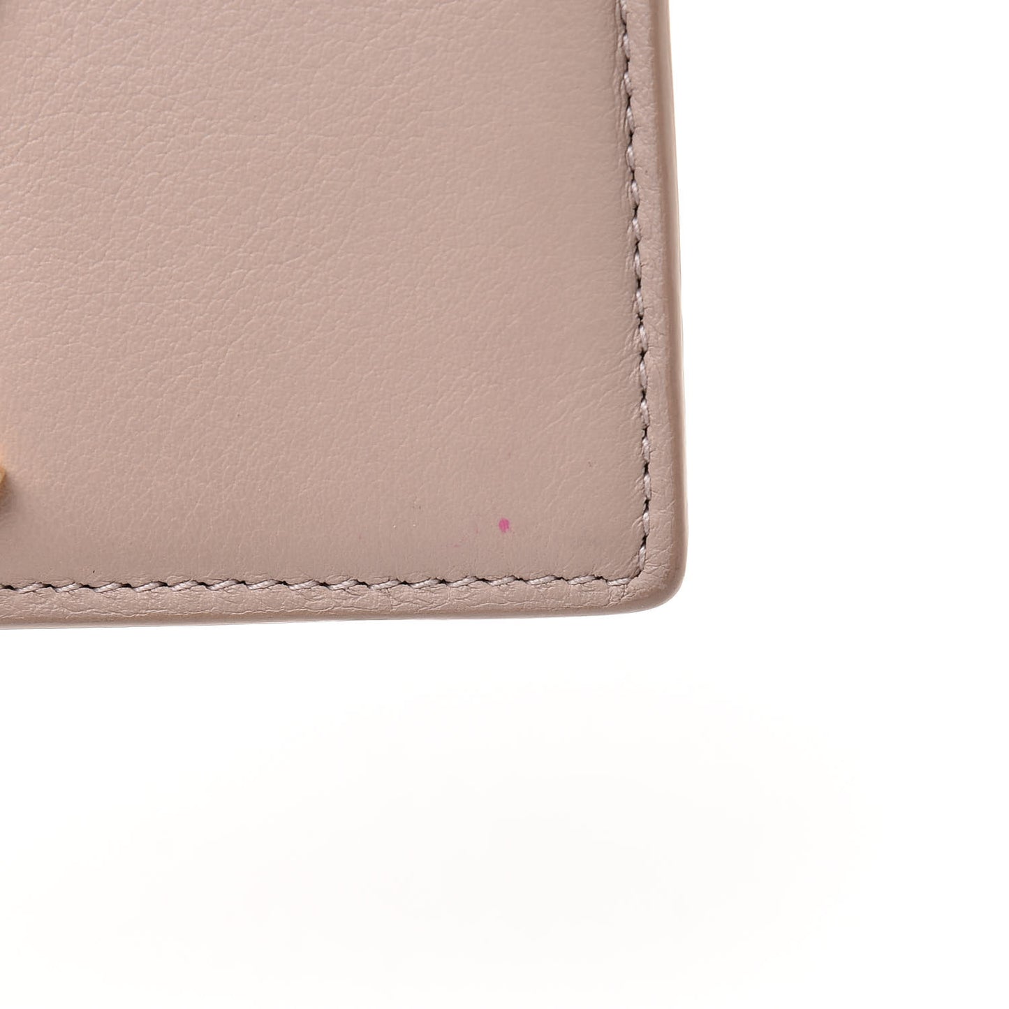 Calfskin Monogram Credit Card Case Nude