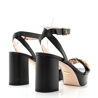Gucci Calfskin GG Marmont Ankle Wrap 30/85mm Platform Sandals 38 Black 4 of 9