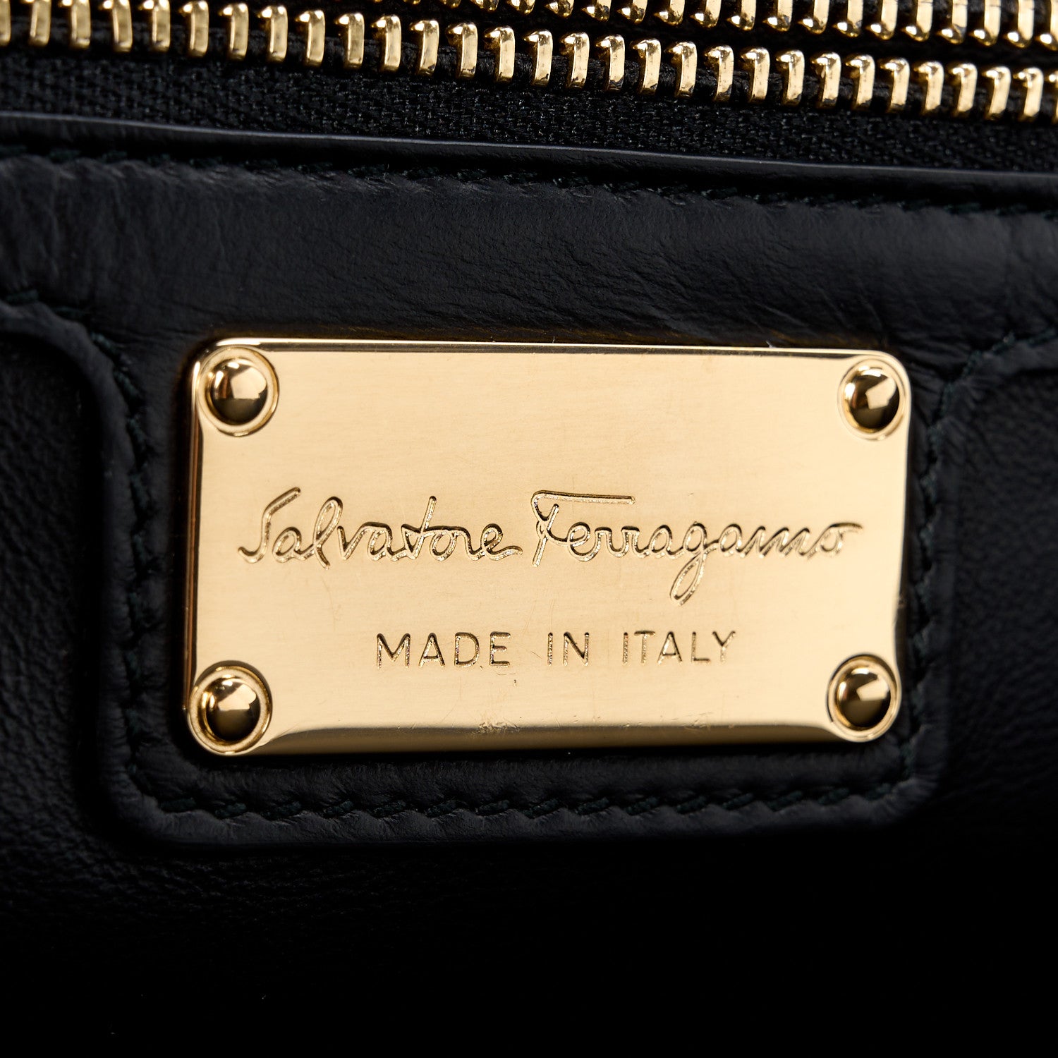 Salvatore Ferragamo SALVATORE FERRAGAMO Hammered Calfskin Vara Bow Chain Flap Crossbody Black 7 of 11