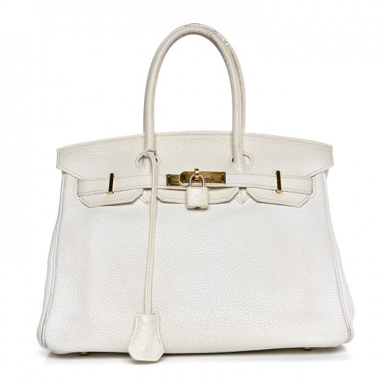 Taurillon Clemence Birkin 30 White