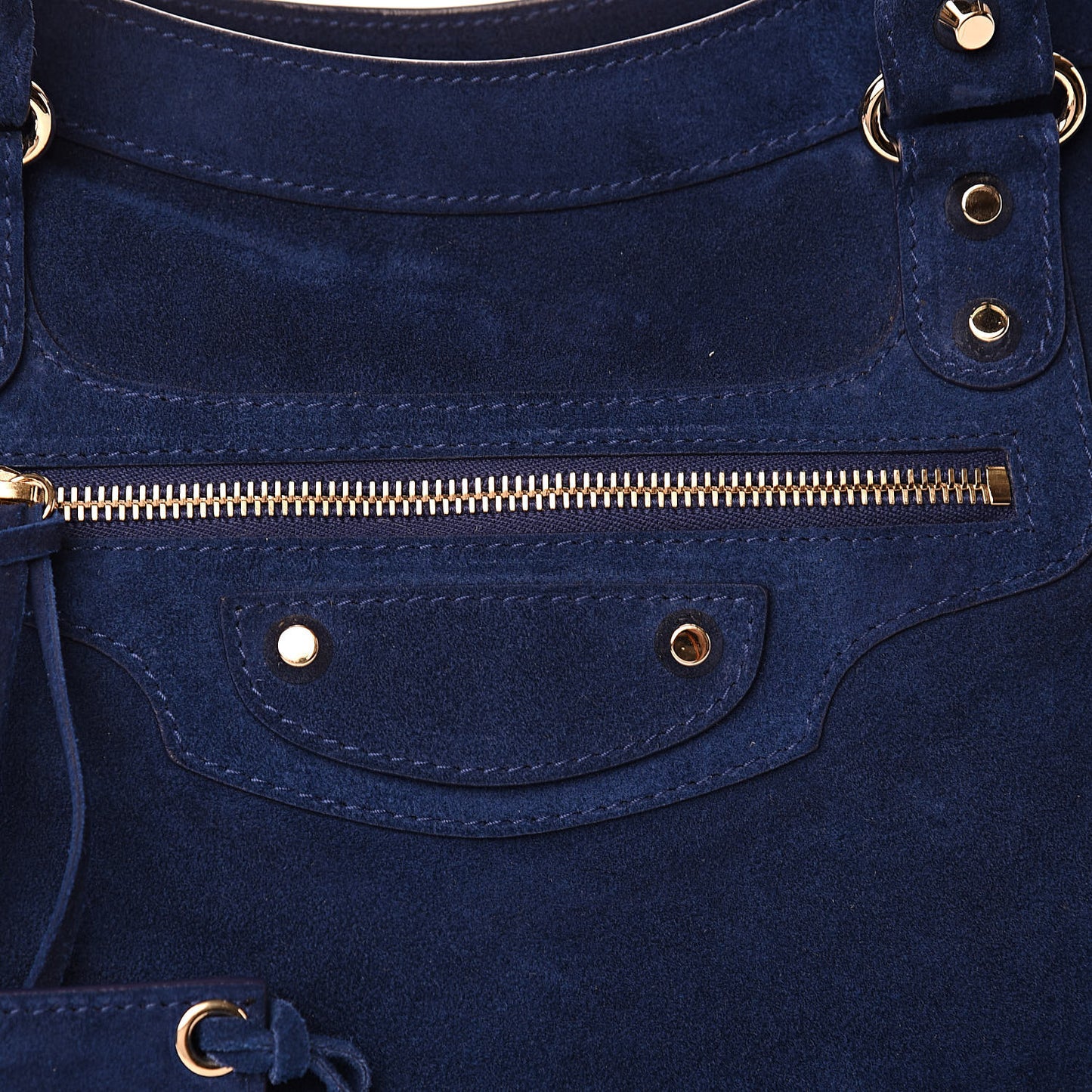 Baby Daim Suede Classic Gold Hardware City Bleu Pacifique