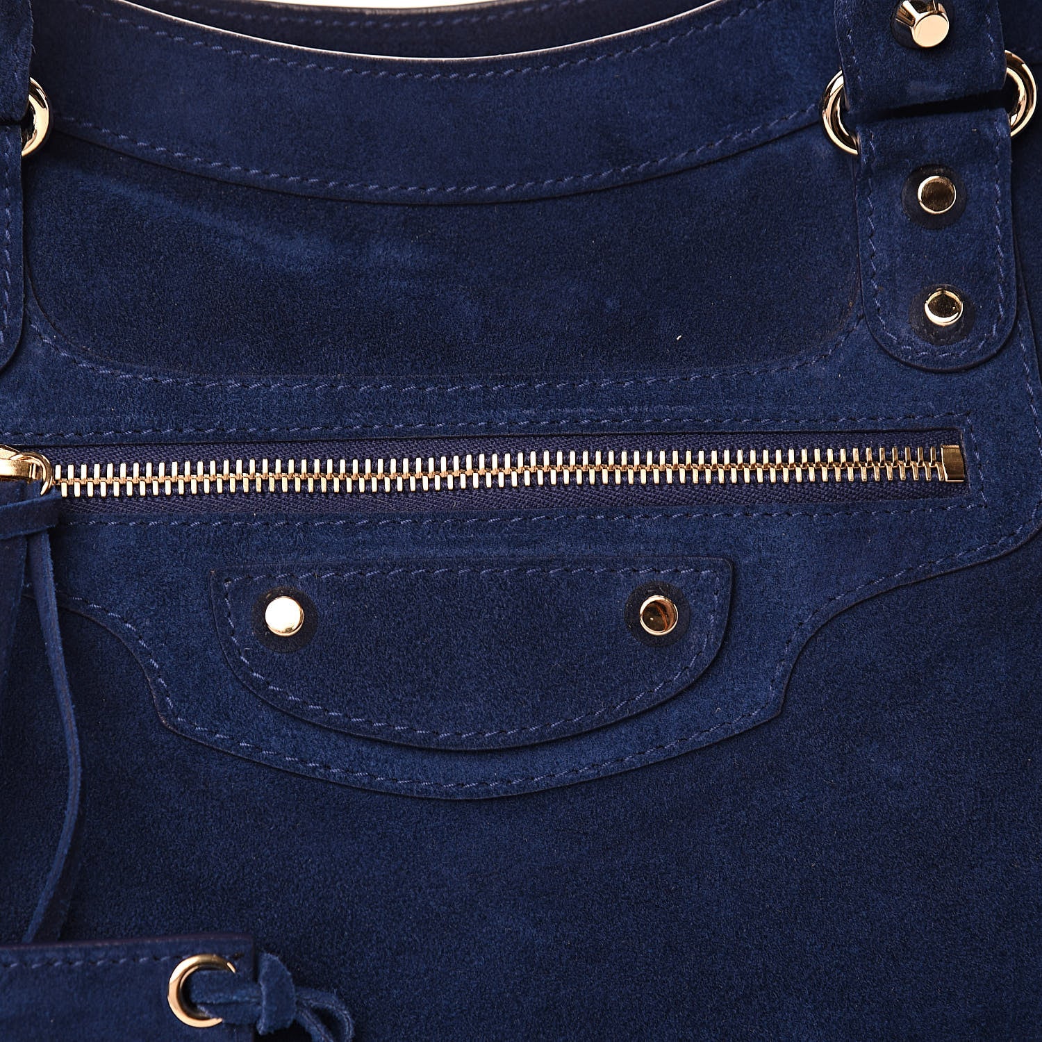 Balenciaga Baby Daim Suede Classic Gold Hardware City Bleu Pacifique 10 of 11