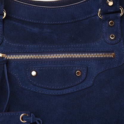 Balenciaga Baby Daim Suede Classic Gold Hardware City Bleu Pacifique 10 of 11
