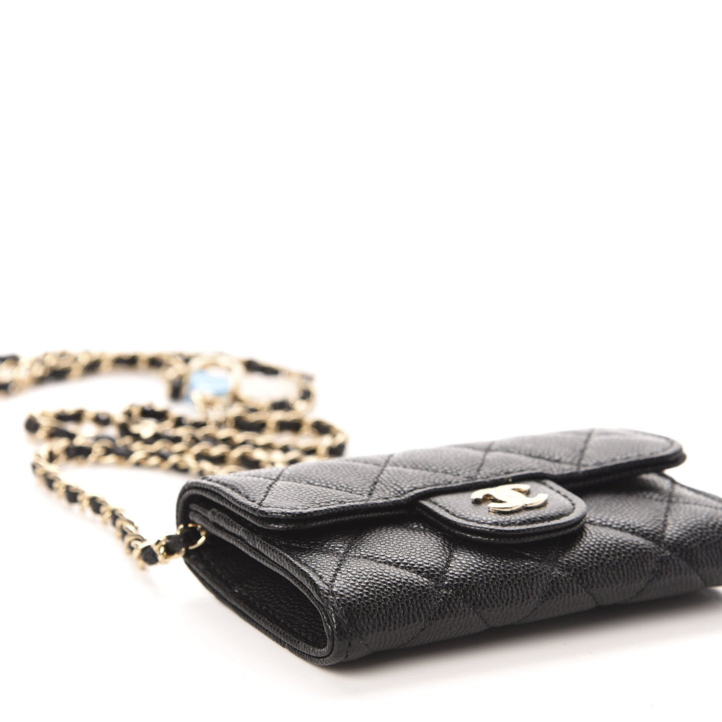 Caviar Quilted Flap Classic Belt Bag Black