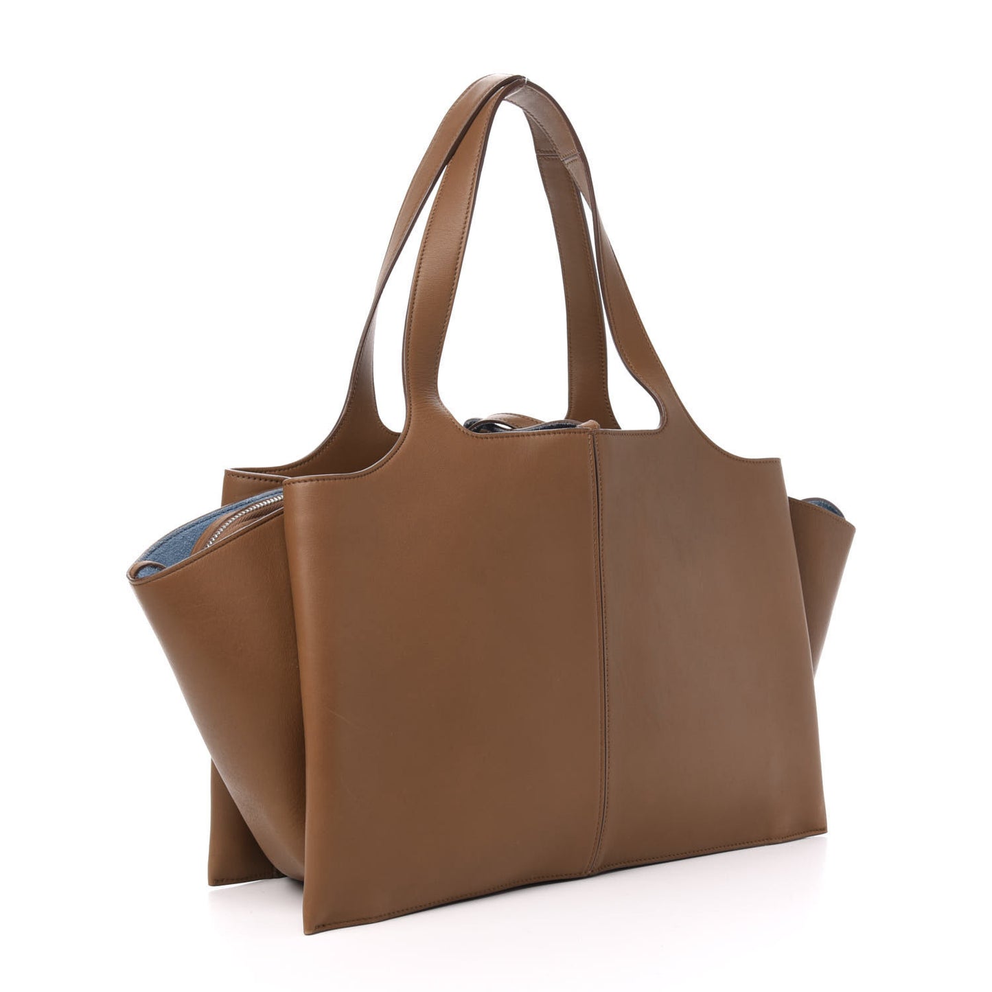 Calfskin Medium Tri-Fold Bag Taupe