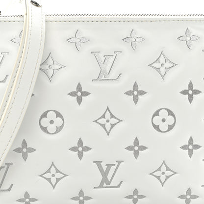 Louis Vuitton Lambskin Embossed Monogram Coussin BB  White Silver 8 of 10