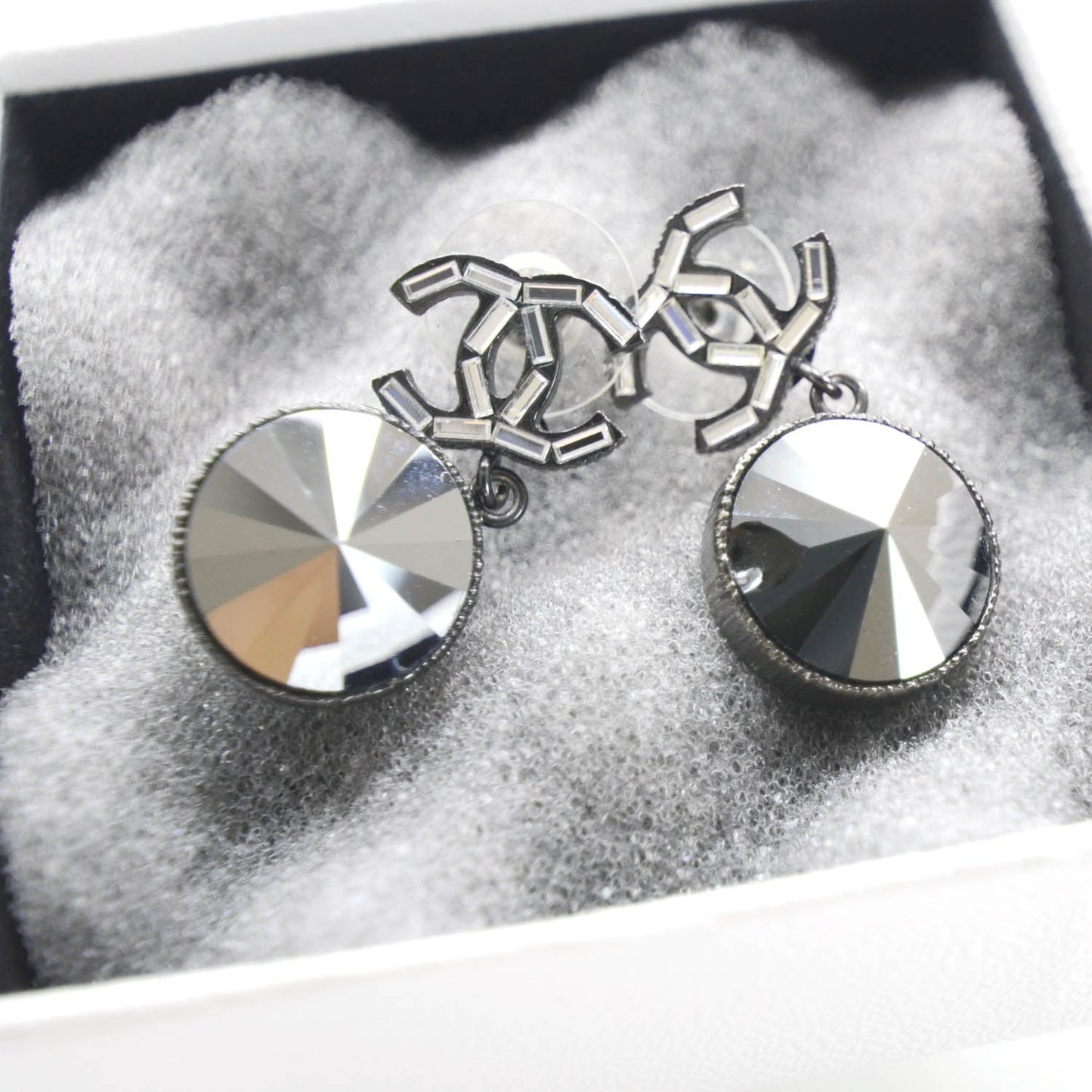 Crystal Baguette CC Dangle Earrings