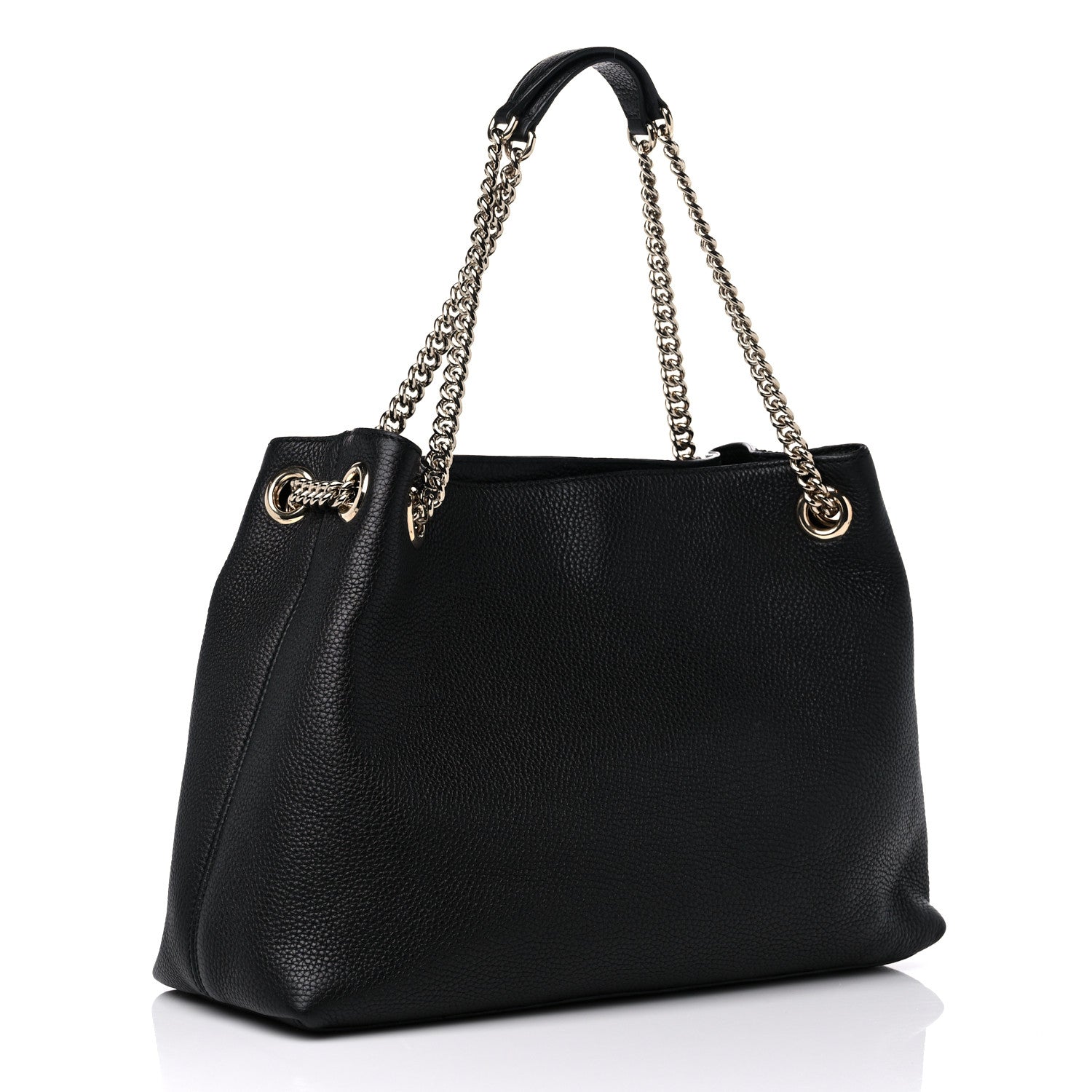 Gucci Pebbled Calfskin Medium Soho Chain Shoulder Bag Black 3 of 11