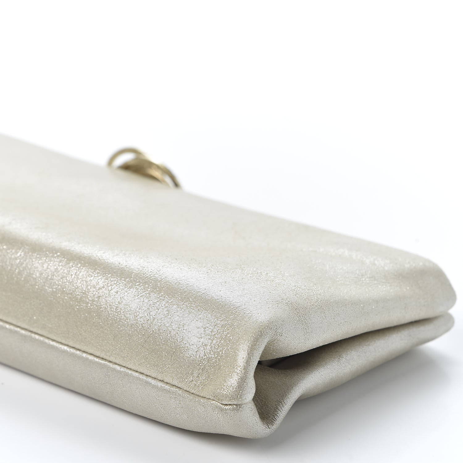 Chanel Iridescent Calfskin Crystal Camellia Evening Clutch Champagne 6 of 10