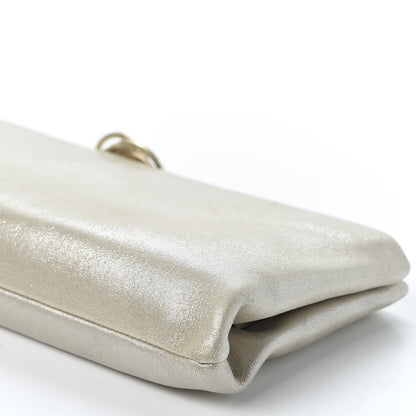 Chanel Iridescent Calfskin Crystal Camellia Evening Clutch Champagne 6 of 10