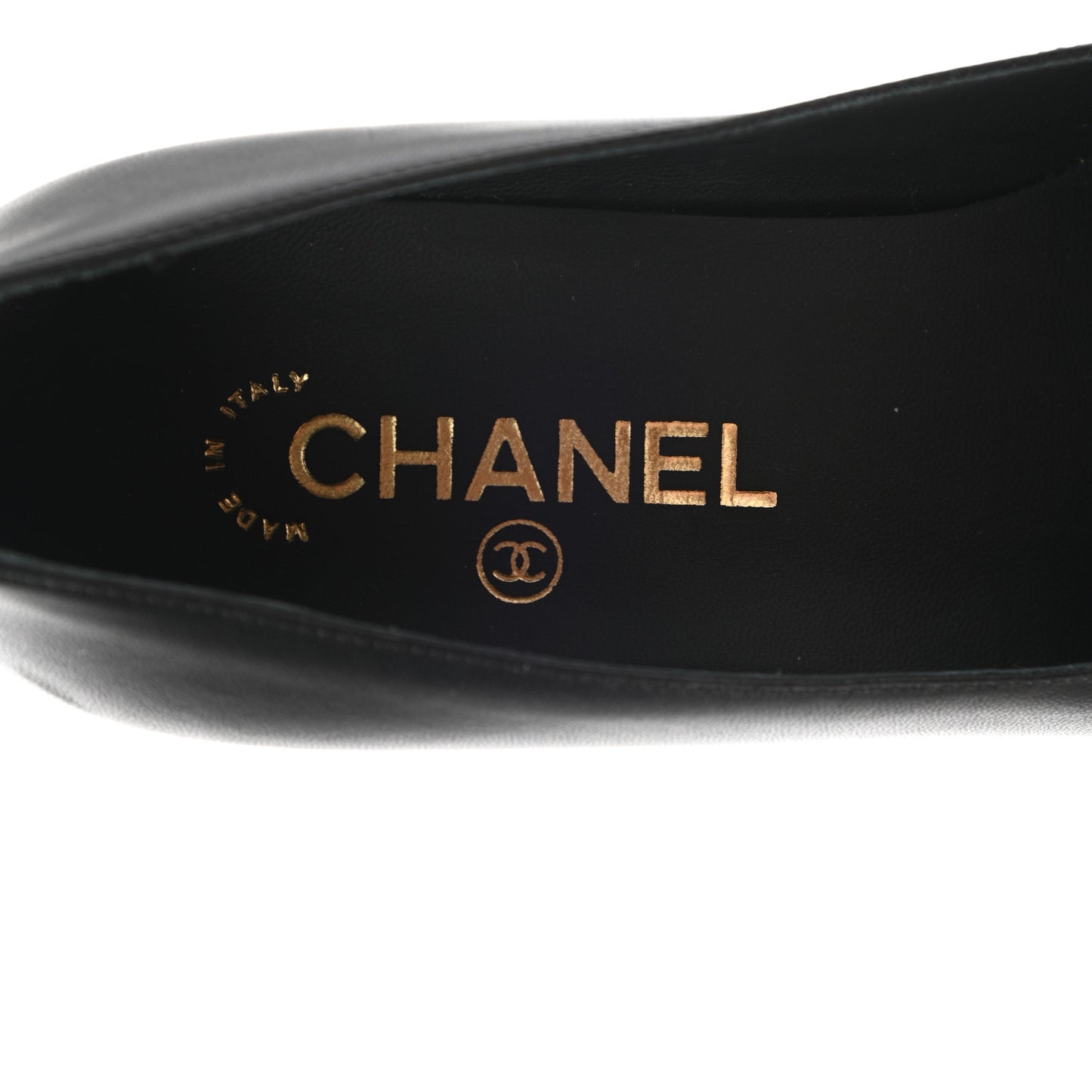 Lambskin Patent Calfskin Cap Toe CC Pumps 37 Black