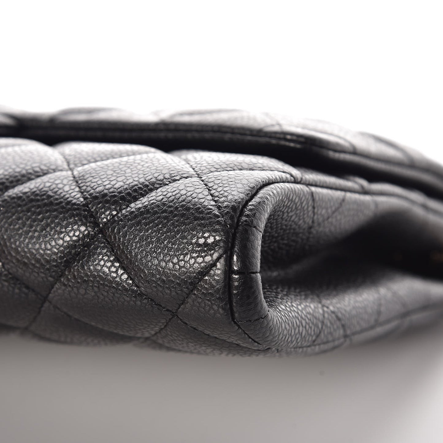 Caviar Quilted Clutch With Chain Flap Black