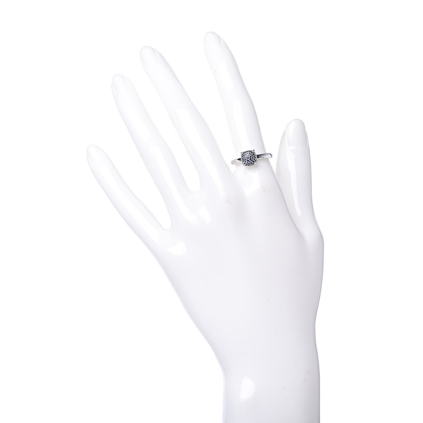 18K White Gold Blue Sapphires 7mm Paloma's Sugar Stacks Ring 52 6