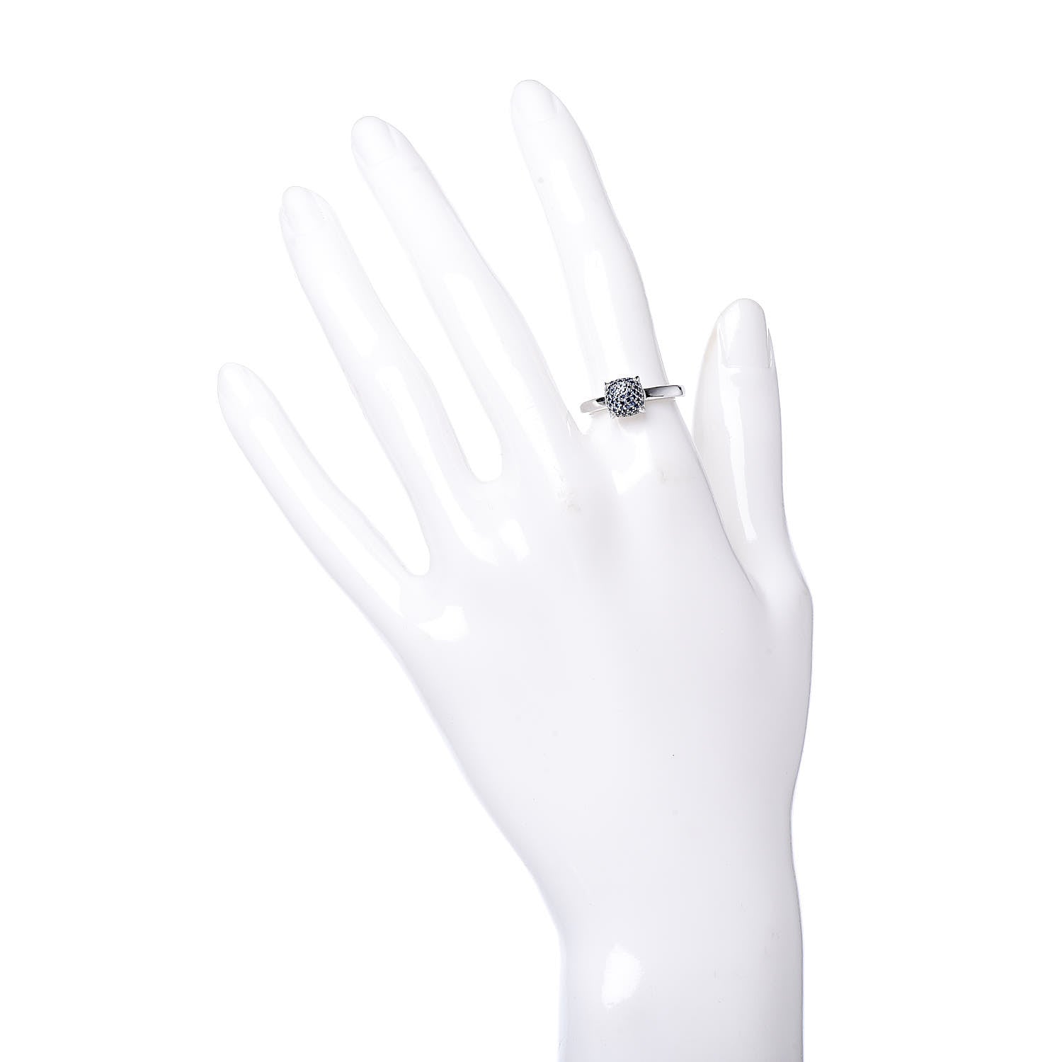 Tiffany 18K White Gold Blue Sapphires 7mm Paloma's Sugar Stacks Ring 52 6 2 of 8