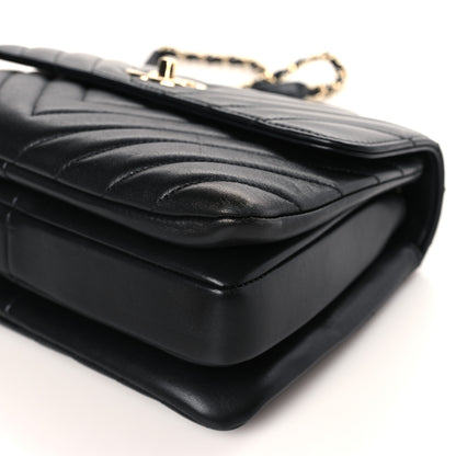 Chanel Lambskin Chevron Quilted Small Trendy CC Dual Handle Flap Bag Black 9 of 9
