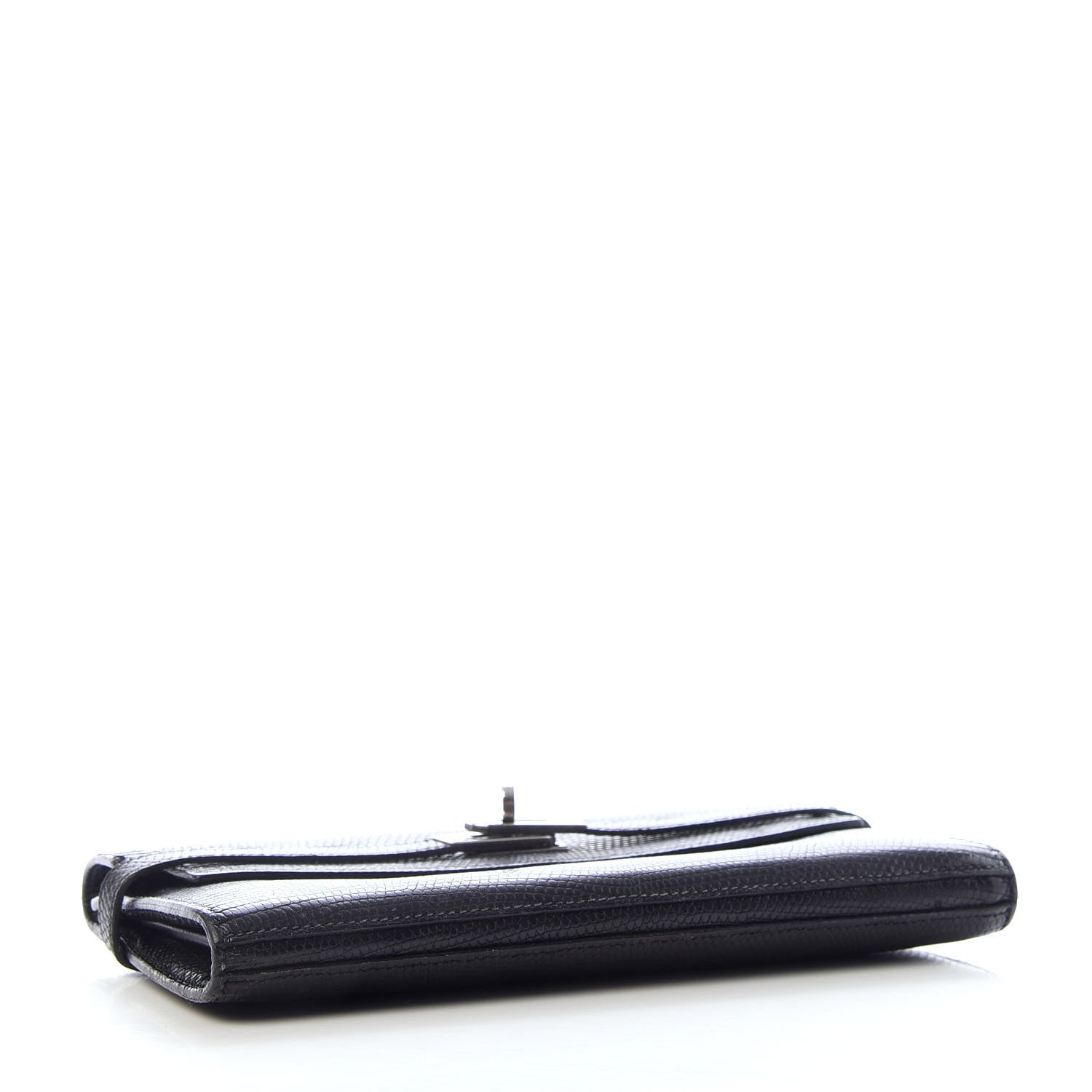 Hermes Lizard Kelly Longue Wallet Black 4 of 6