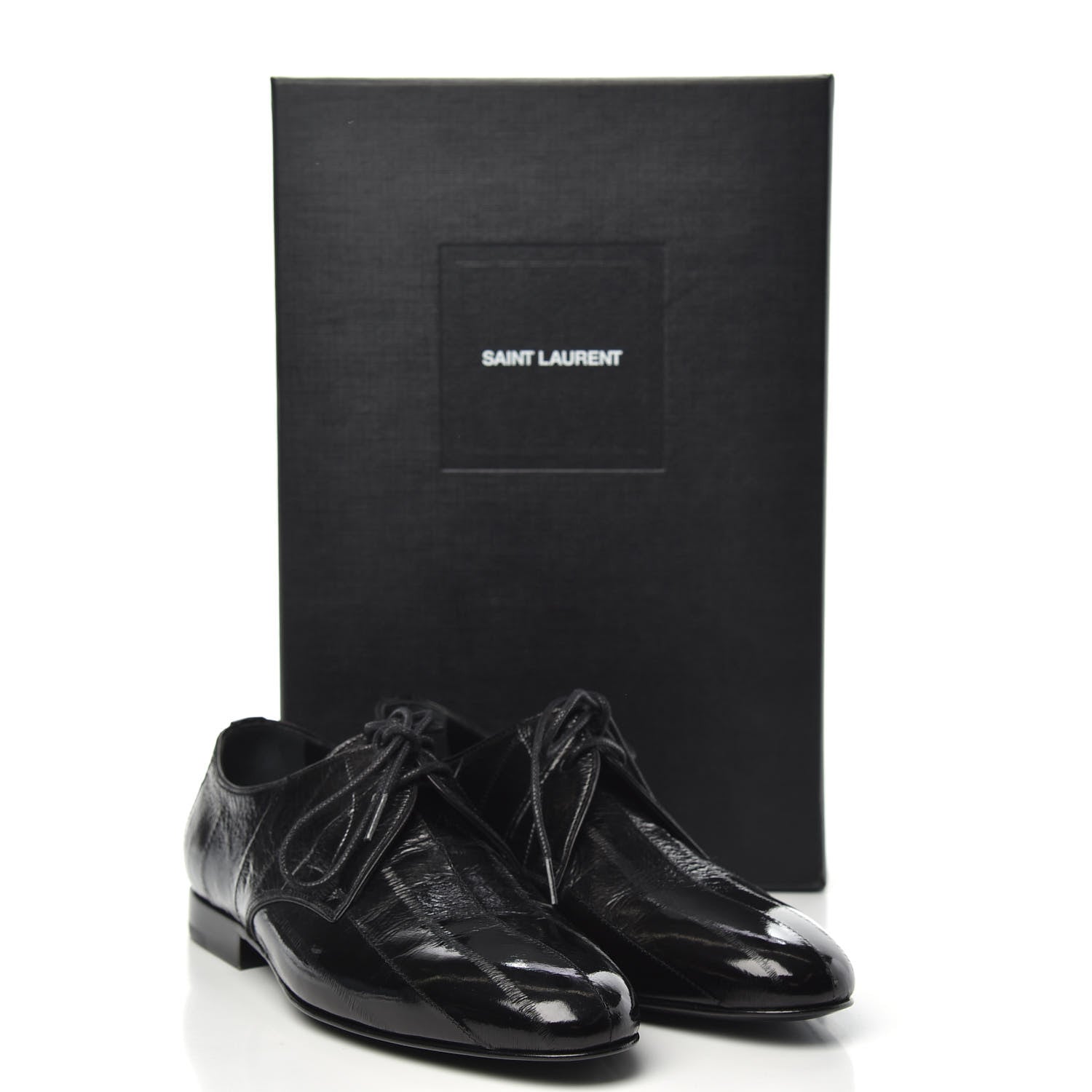 Saint Laurent Eel Lace Up Oxfords 36 Black 9 of 9
