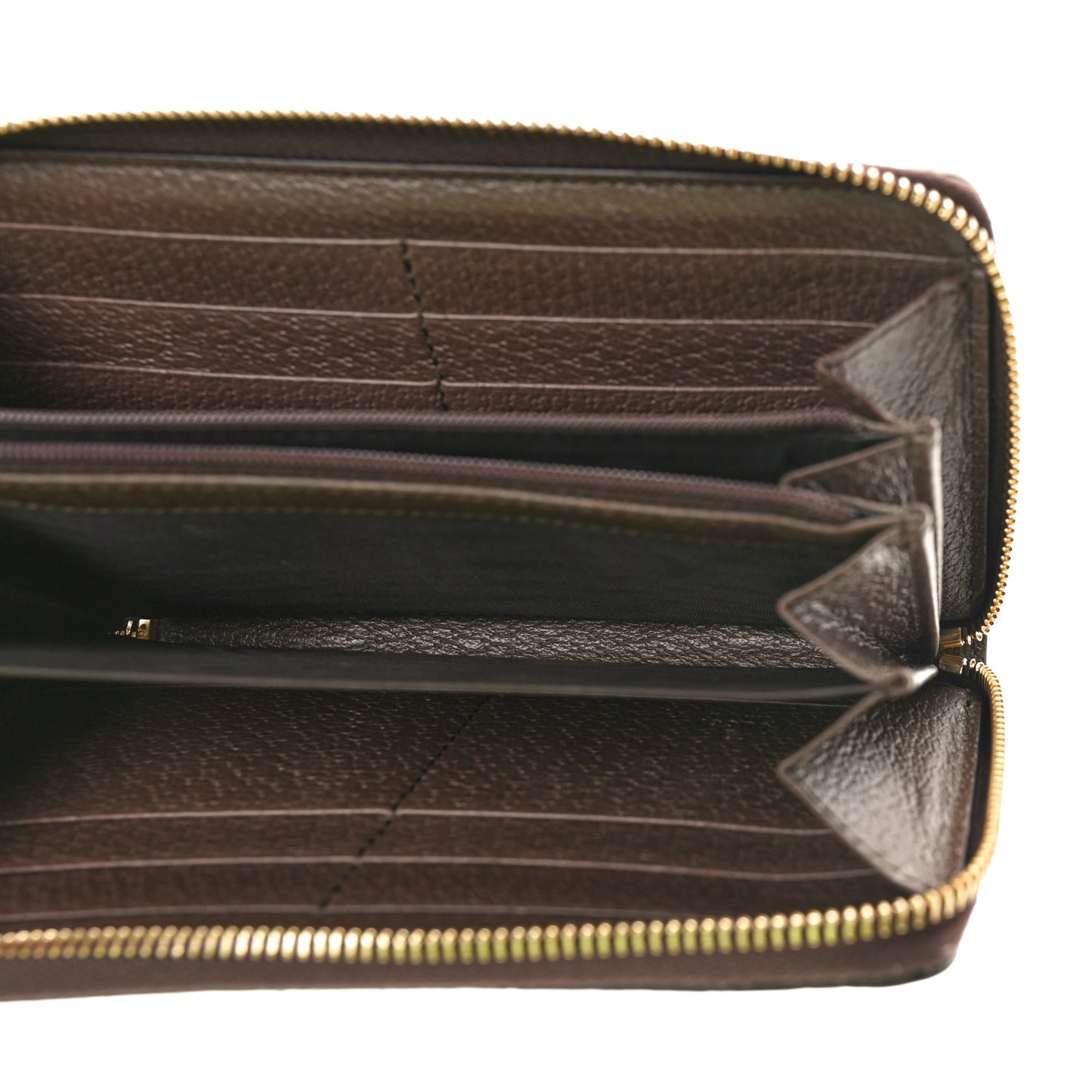 GG Supreme Monogram Web Ophidia Zip Around Wallet Brown