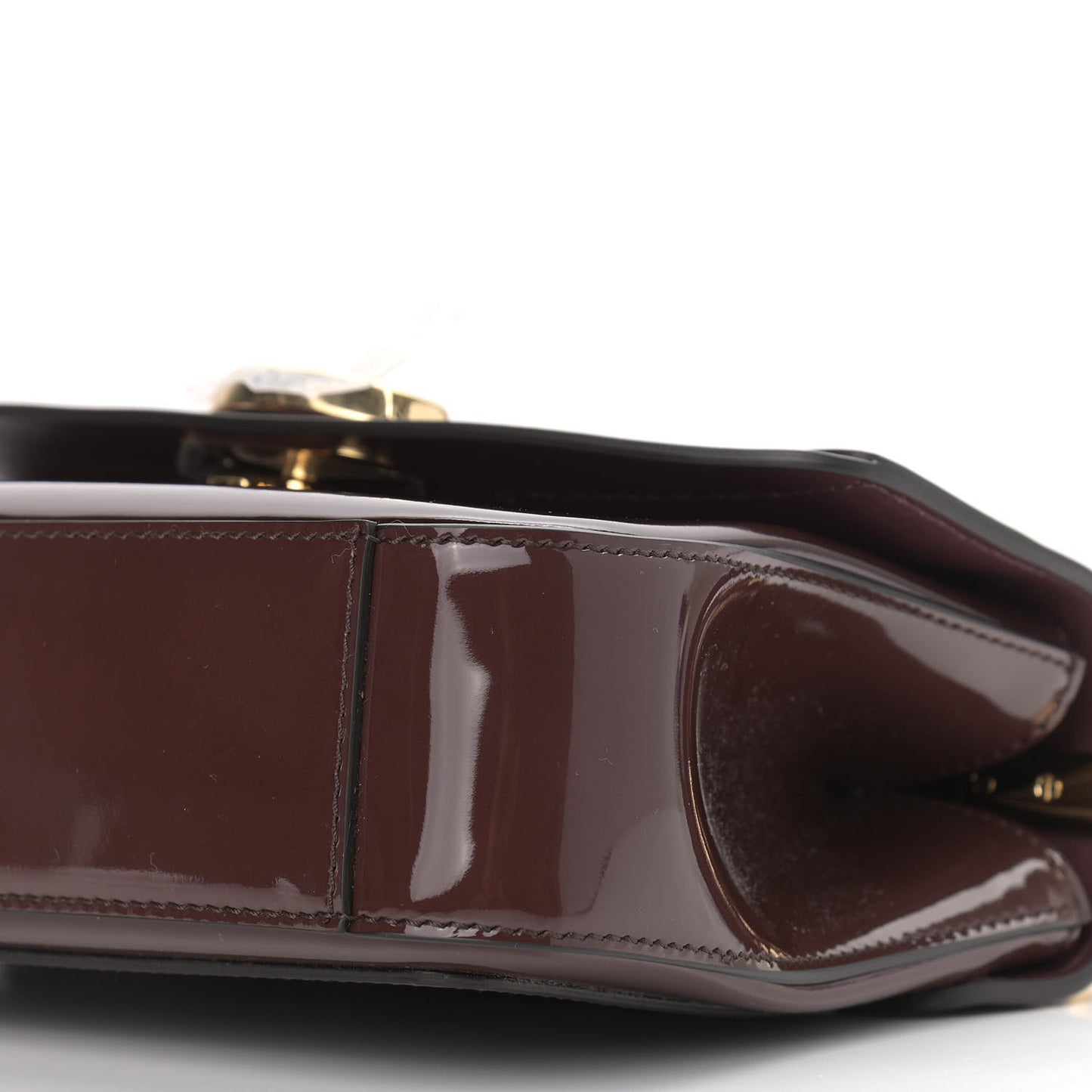 Spazzolato Sfumato Calfskin Small C Double Carry Burnt Brown