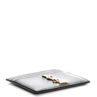 Saint Laurent Textured Patent Monogram Credit Card Case Black 4 of 7