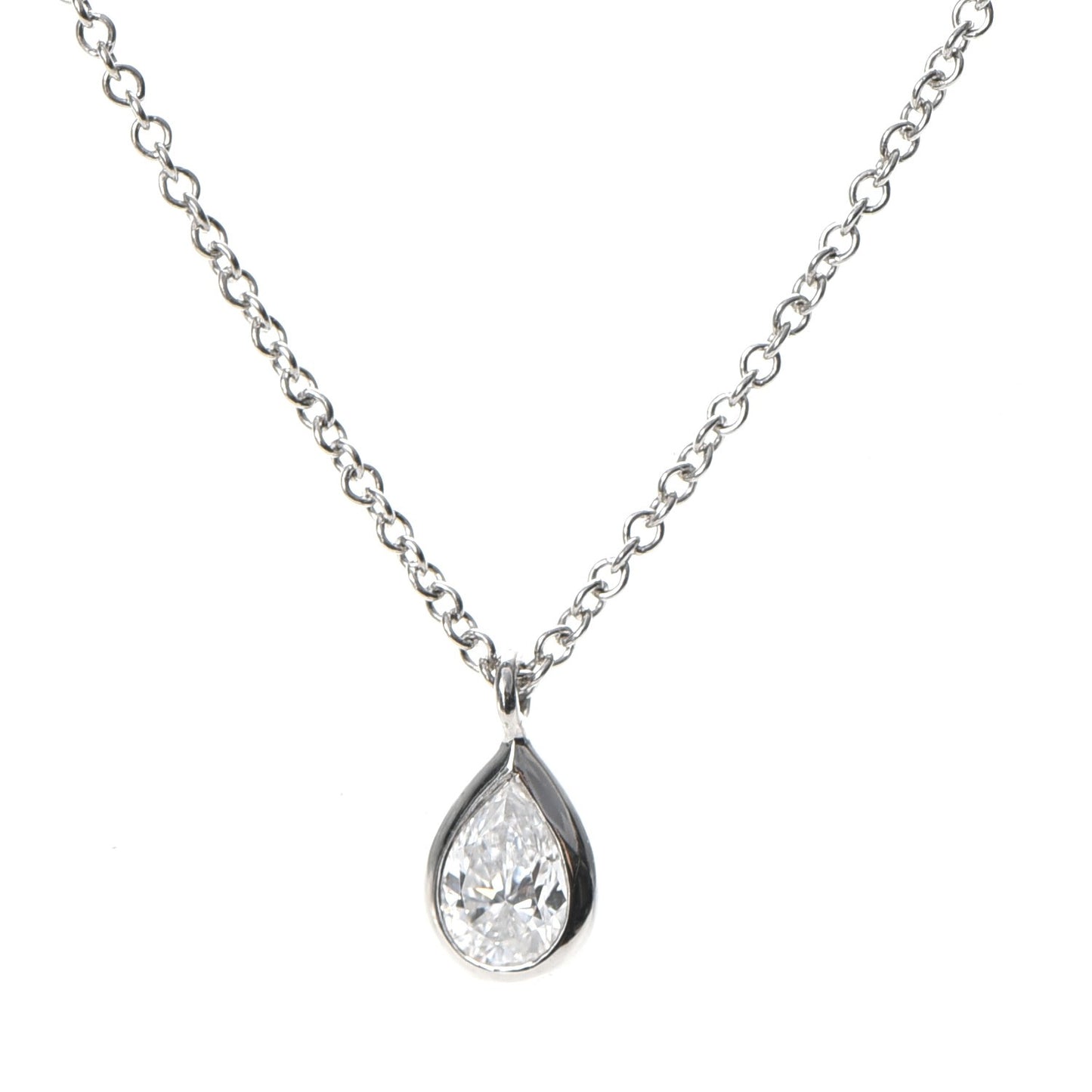 Platinum Pear Shape .25ctw Diamonds By The Yard Necklace