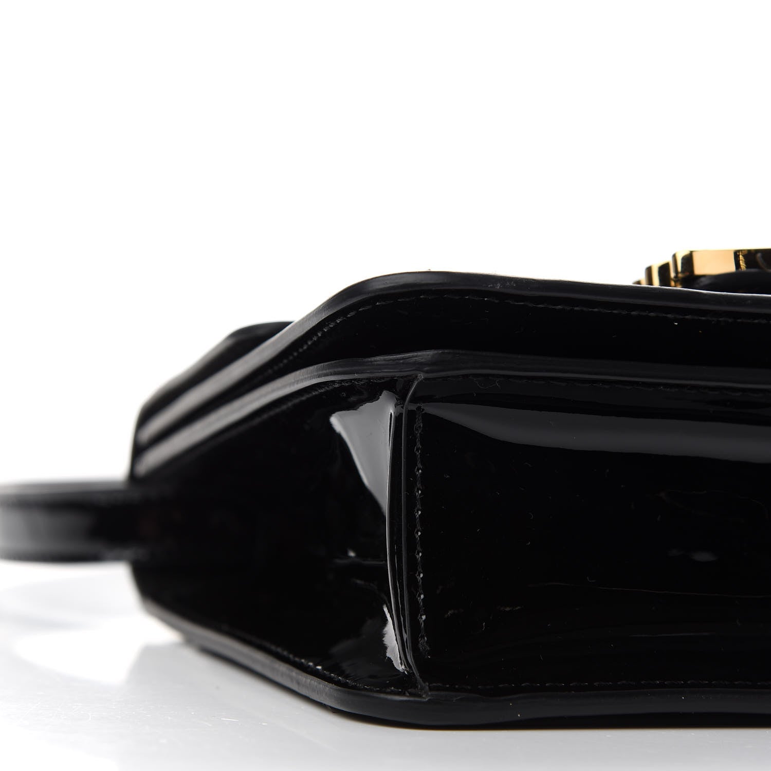 Fendi Vitello Vernice Mou Karligraphy Crossbody Bag Black 9 of 10