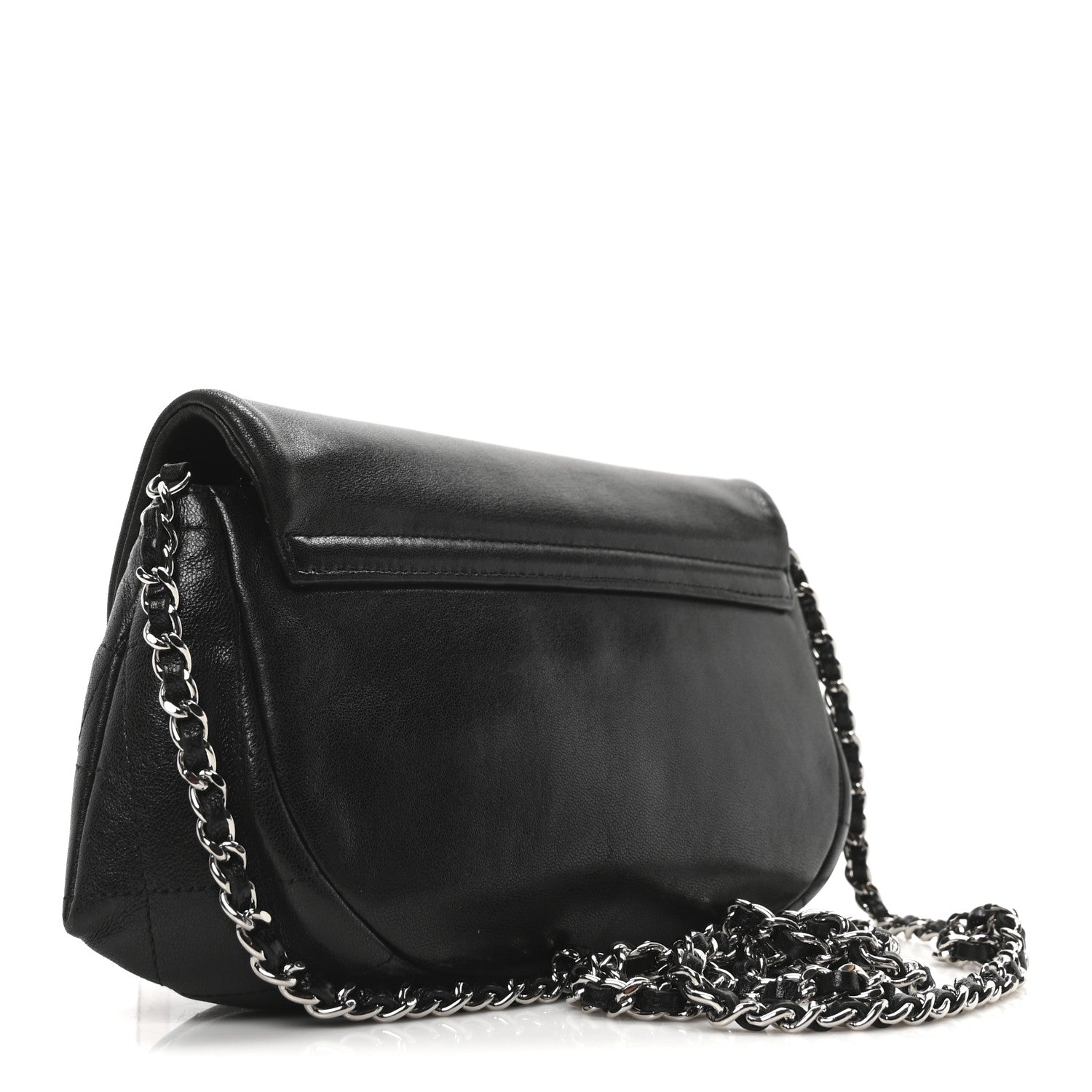 Chanel Lambskin Half Moon Wallet On Chain WOC Black 3 of 11