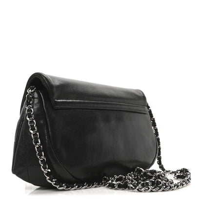 Chanel Lambskin Half Moon Wallet On Chain WOC Black 3 of 11