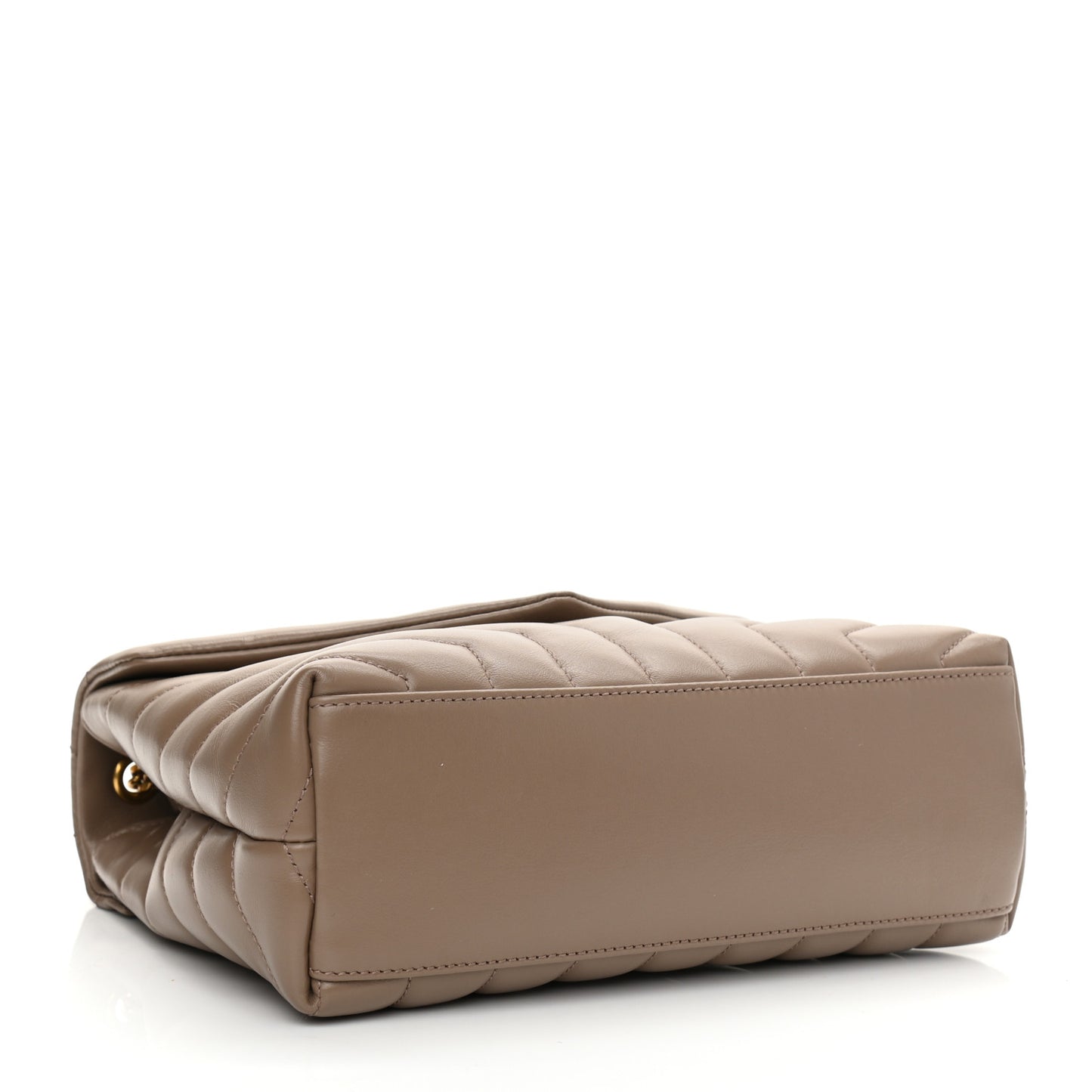 Calfskin Y Quilted Monogram Small Loulou Chain Satchel Taupe
