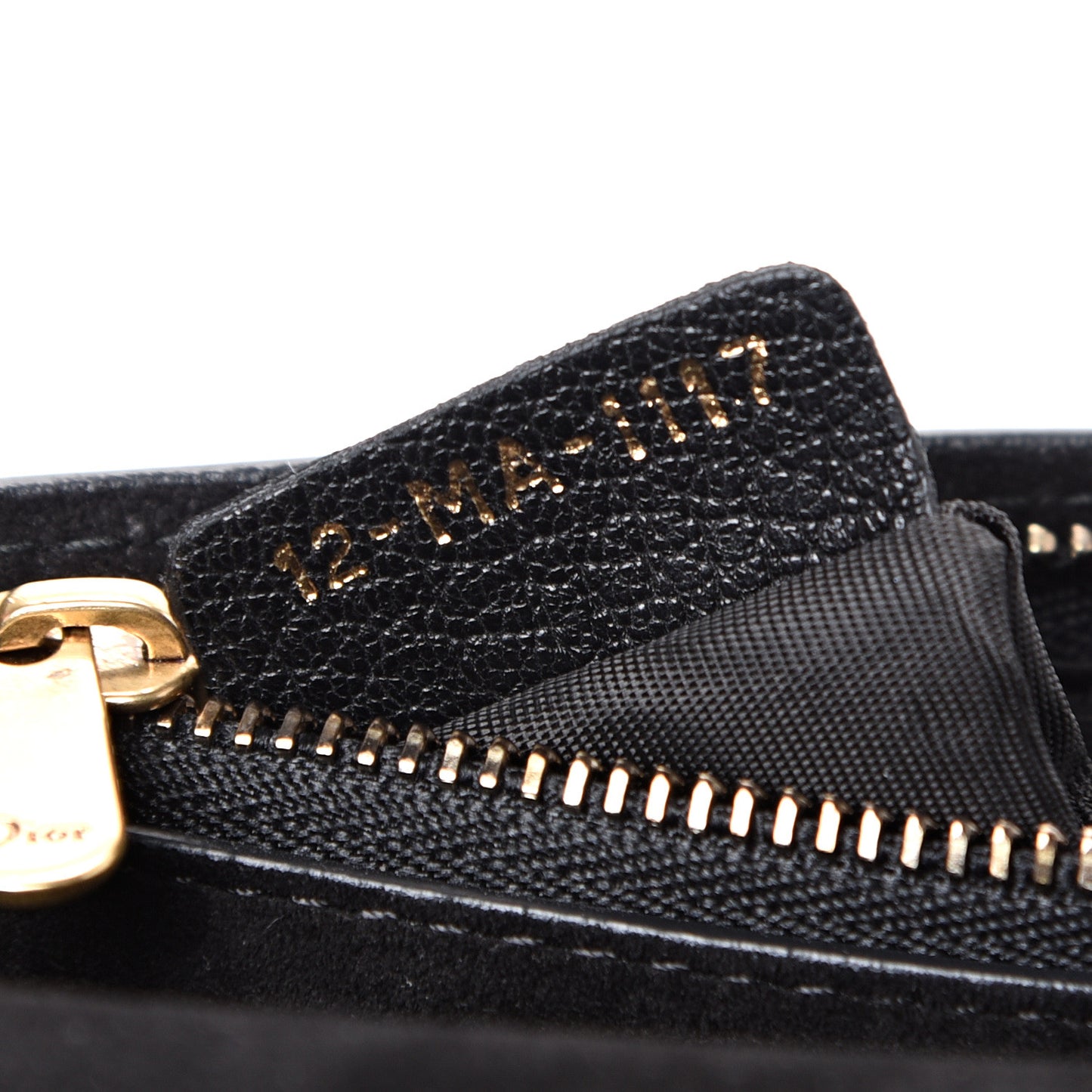 Grained Calfskin J'Adior Wallet on Chain Pouch Black
