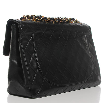 Chanel Lambskin Quilted XL Jumbo Flap Black 2 of 10