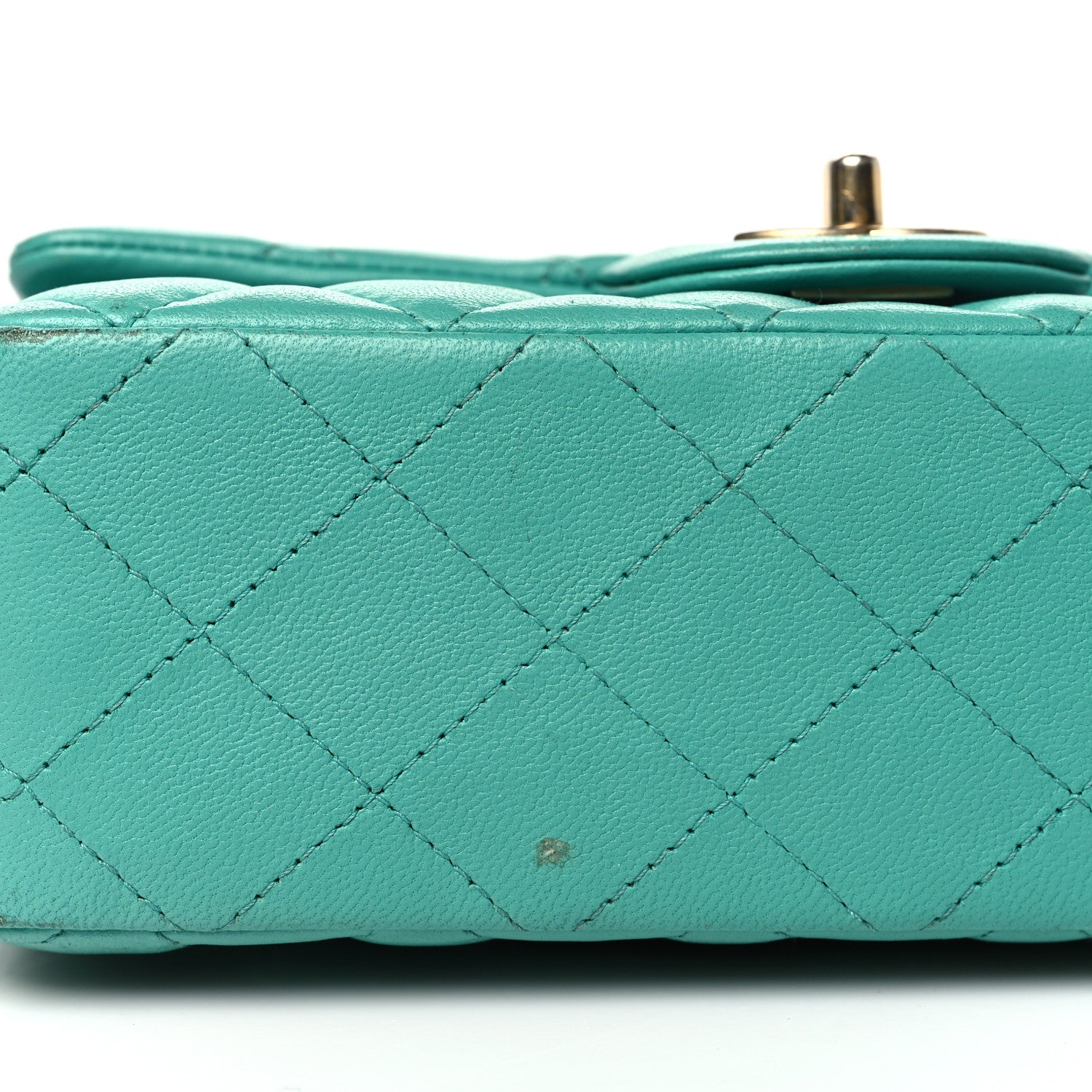 Chanel Lambskin Quilted Mini Rectangular Flap Turquoise 19 of 19