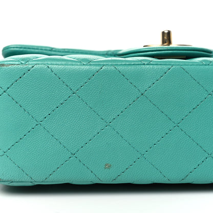 Chanel Lambskin Quilted Mini Rectangular Flap Turquoise 19 of 19