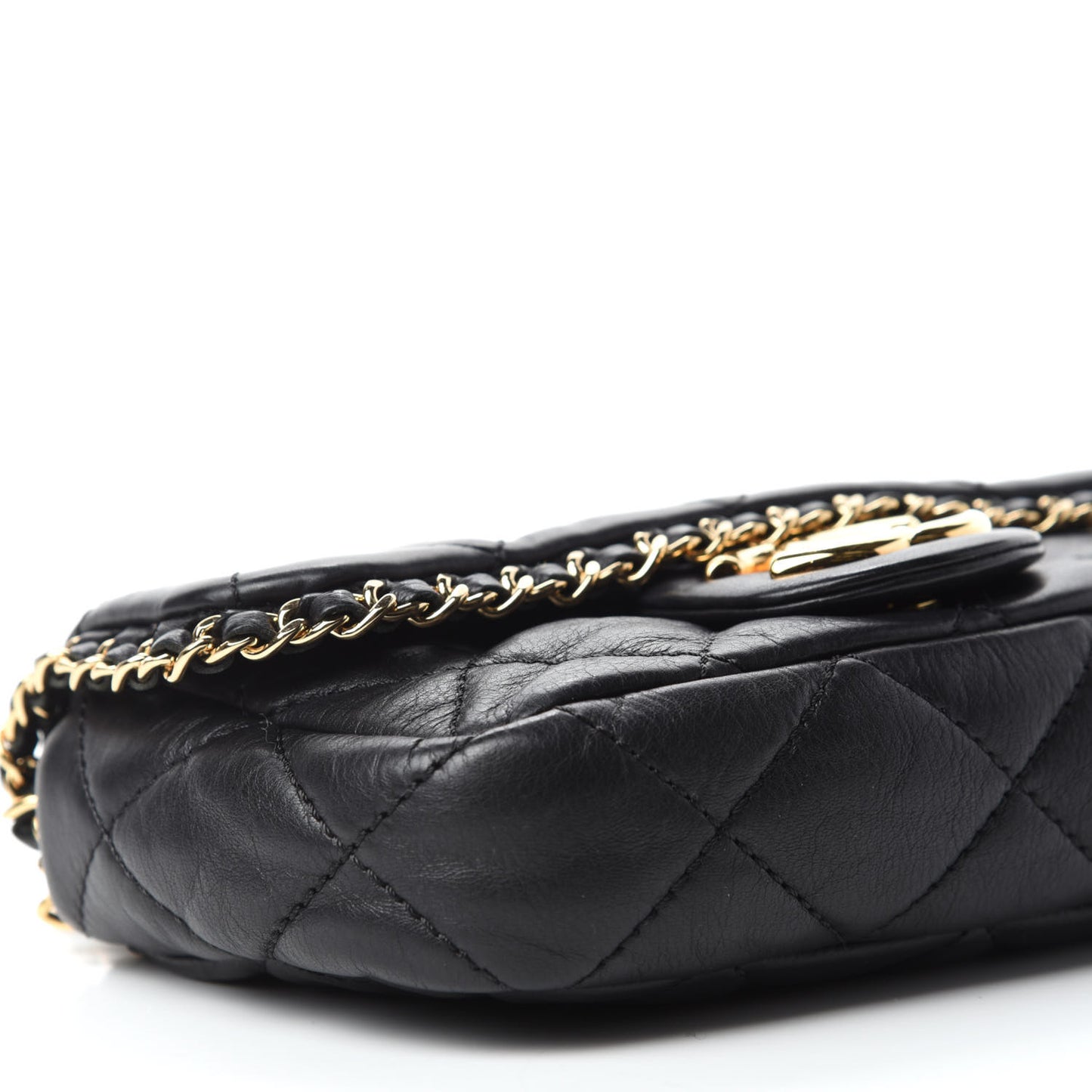 Calfskin Mini Chain Me Flap Black