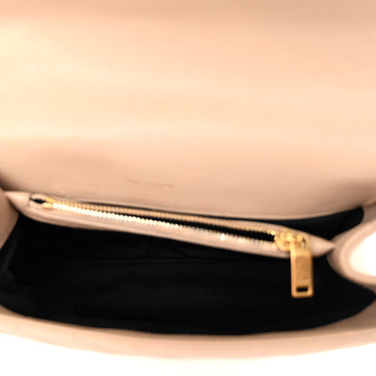 Saint Laurent Sheepskin Matelasse Chevron Monogram Medium College Bag Dark Beige 5 of 13
