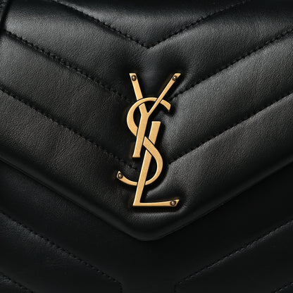 Saint Laurent Calfskin Y Quilted Monogram Small Loulou Chain Satchel Black 8 of 10