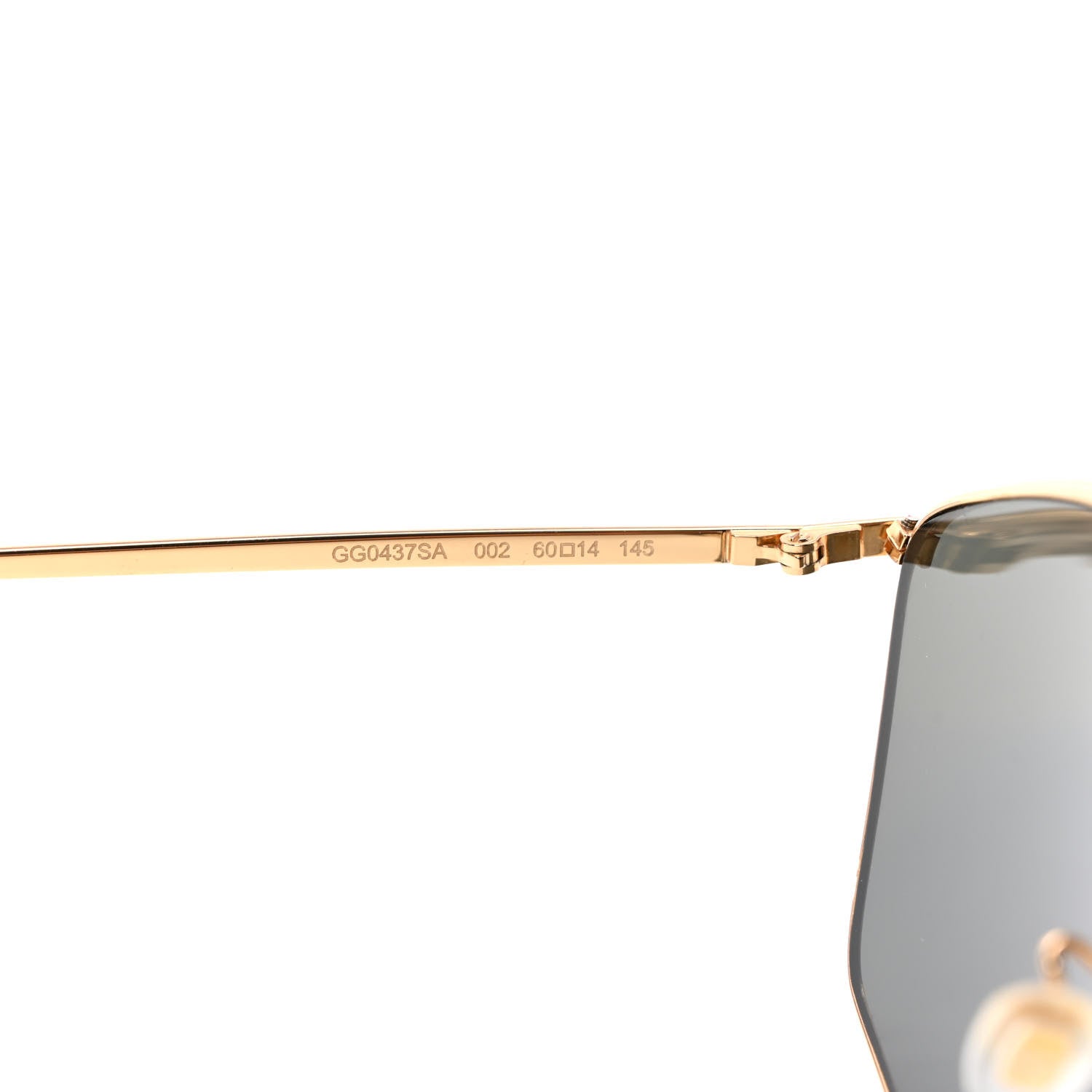 Gucci Square Frame GG0437SA Sunglasses Gold 7 of 8