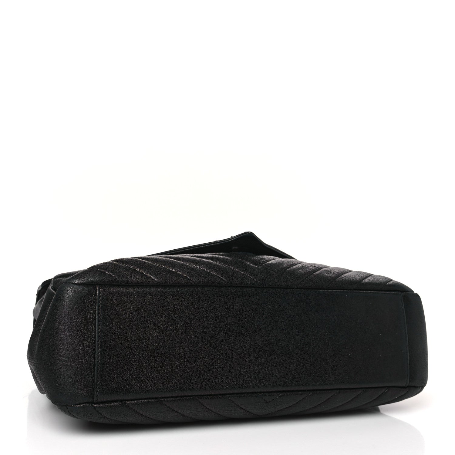 Saint Laurent Sheepskin Matelasse Chevron Monogram Large College Satchel Black 4 of 10