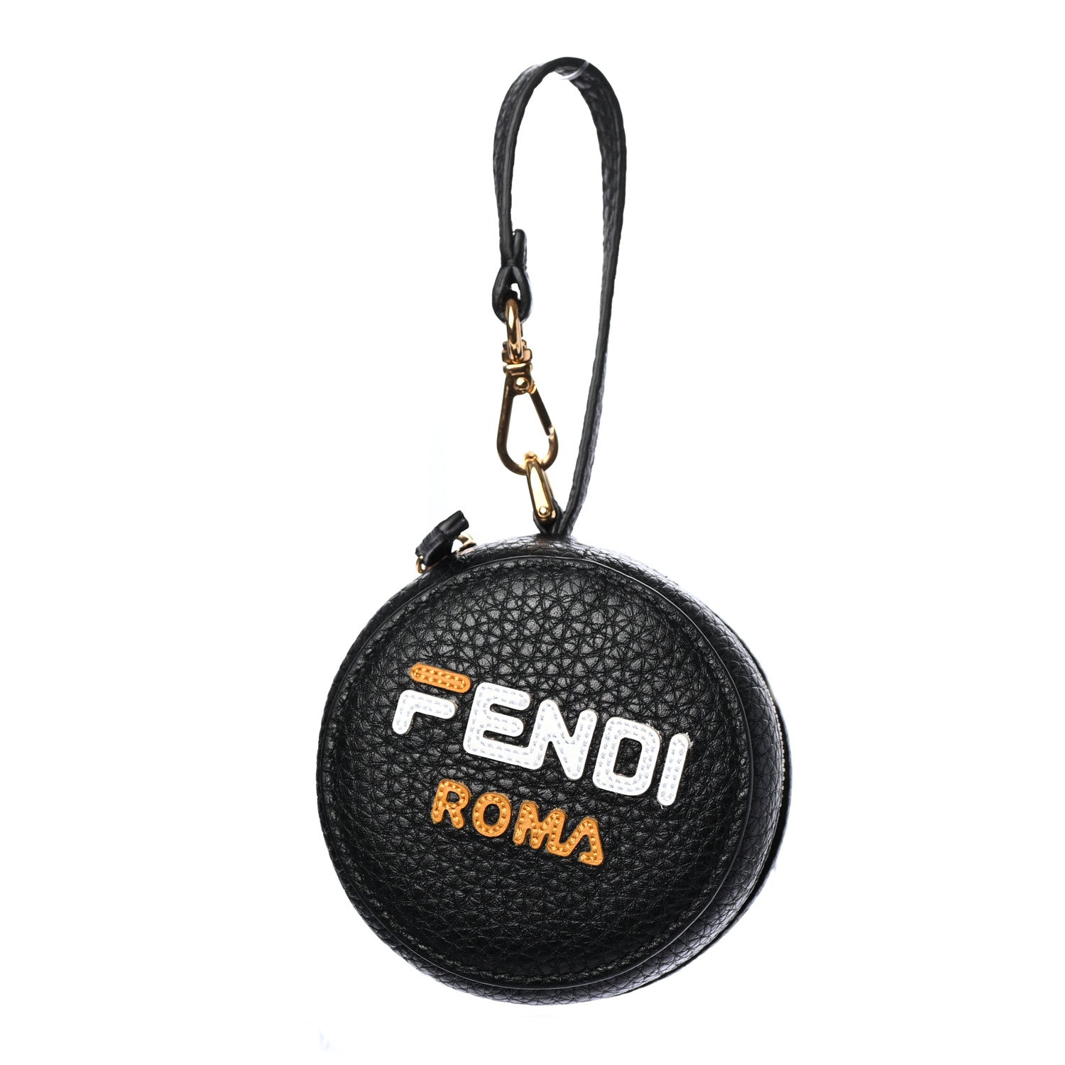 Fendi X FILA Calfskin Mania Backpack Help Bag Charm Black 1 of 14