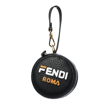 Fendi X FILA Calfskin Mania Backpack Help Bag Charm Black 1 of 14