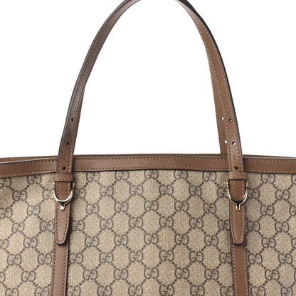 Gucci GG Supreme Monogram Margaux Calfskin Small Nice Tote Beige Ebony Acero 12 of 12