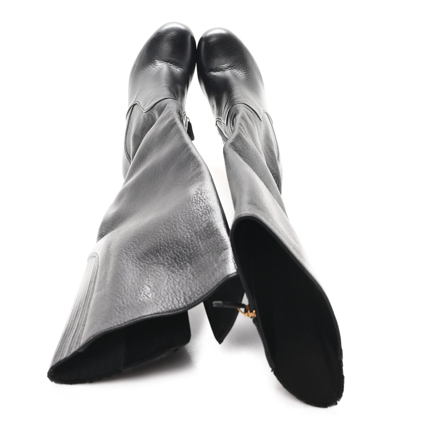 Calfskin Edith Knee High Boots 36.5 Black