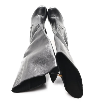 Gucci Calfskin Edith Knee High Boots 36.5 Black 2 of 10