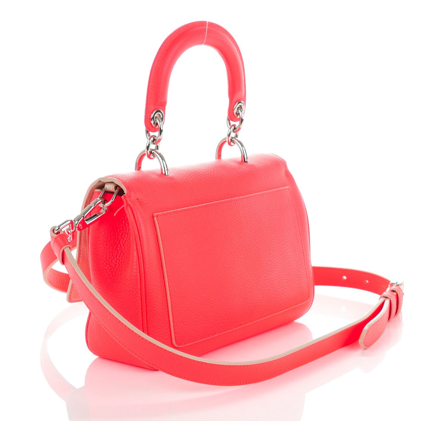 Bullcalf Mini Be Dior Satchel Fluorescent Goji Pink