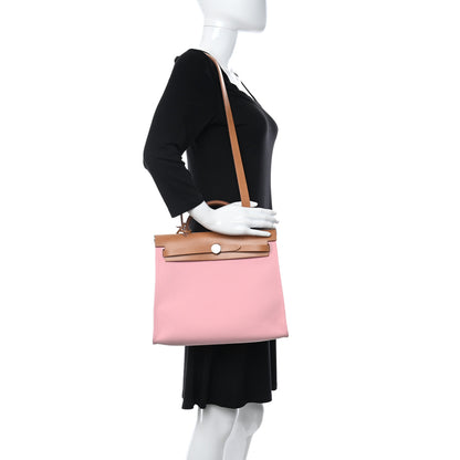 Hermes Vache Hunter Toile Herbag Zip 31 PM Rose Sakura 2 of 11