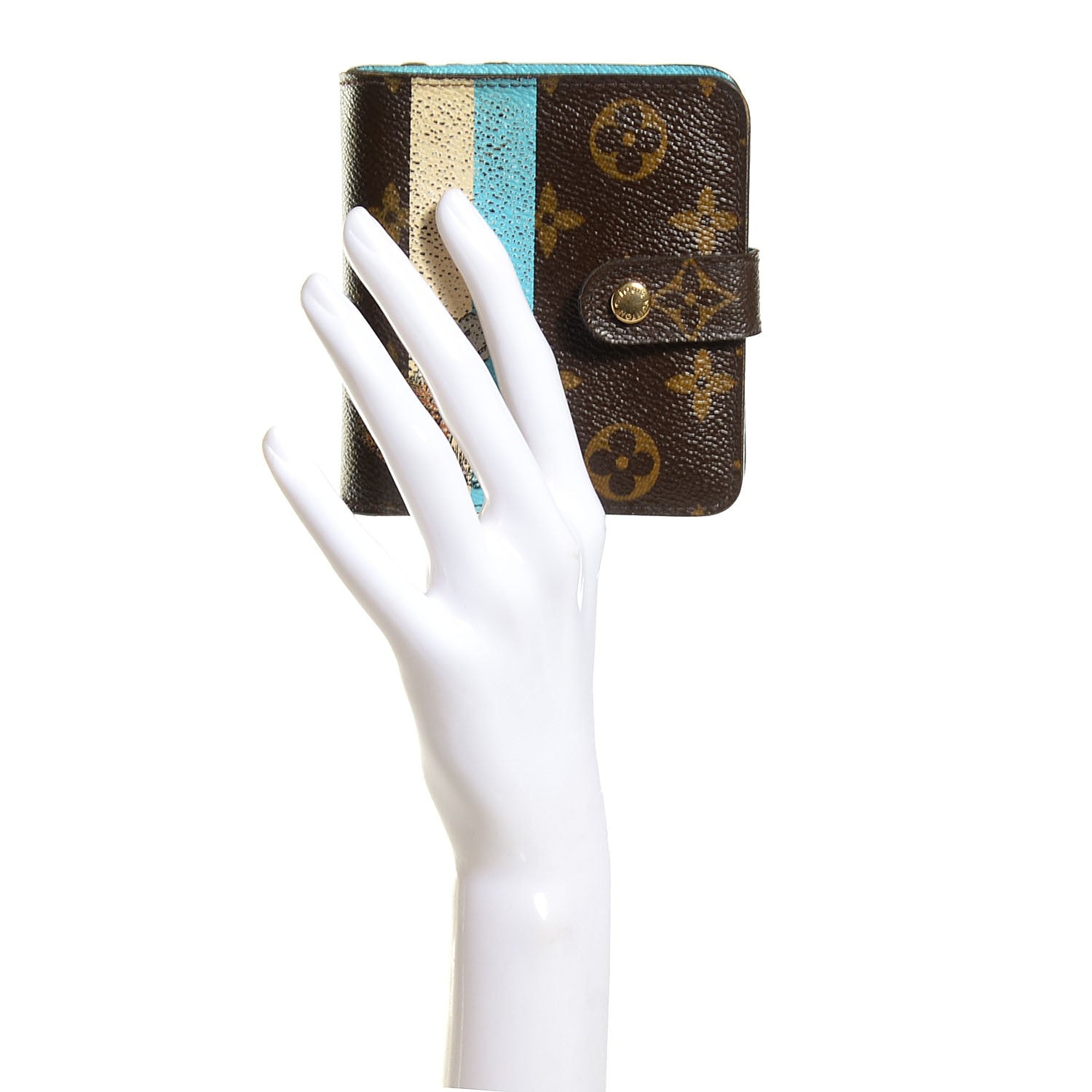 Louis Vuitton Monogram Groom Compact Zip Wallet Blue 2 of 7