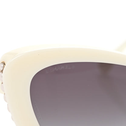 Chanel Acetate Pearl Cat Eye CC Sunglasses 5481-H-A White 7 of 8