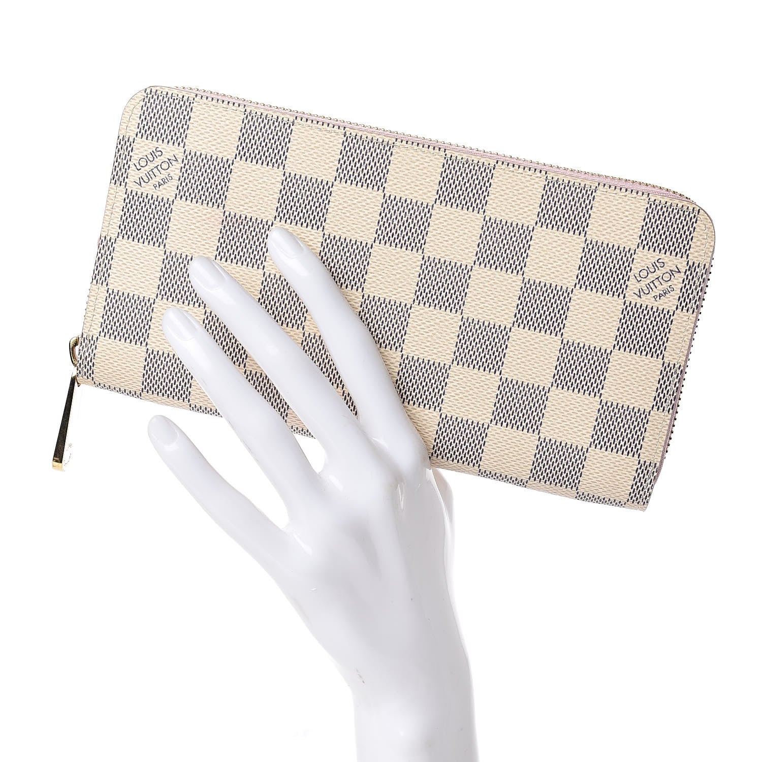 Louis Vuitton Damier Azur Zippy Wallet Rose Ballerine 2 of 7